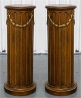 Neoclassical Style Parcel Gilt Pedestals, Pair