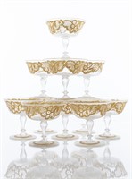 Venetian Blown Glass Sherbet / Dessert Stemware,11