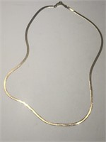 14K Gold Herringbone Necklace  measures approx