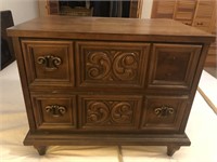 Wooden 2 drawer night stand unmarked measures