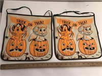 Vintage lot of 2 Halloween Trick or Treat bags