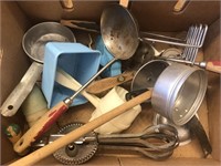 Vintage lot of kitchen Utensils wood handles and