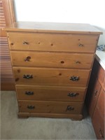 Vintage Wooden Chest of Drawers 5 Drawer