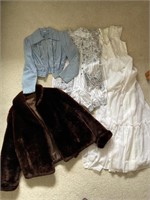 1960’s 70’s Faux Fur Coat Knee Knockers & Dress