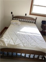 Full Size Oak Bed with Rails Headboard &