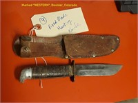 Fixed blade hunting knife 8" WESTERN Boulder old