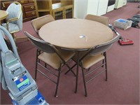padded card table, 4 folding chairs