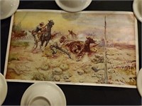 old Charles M. Russell western art print 16 x 9