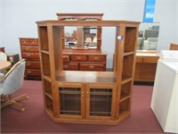 entertainment center with side shelf 59"x59"x22"
