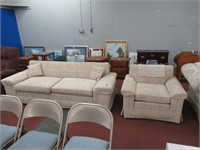 low profile couch and chair 86" long