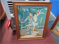 2 framed dancer paintings 8"x10"