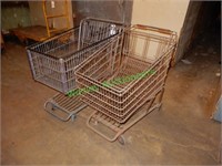 (2) Metal Shopping Carts