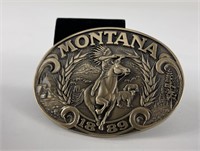 Brass Montana 1889 Indian on Horseback Belt Buckle