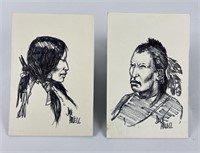 Dave Powell Pen and Ink Indian Drawings