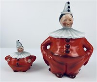 Antique Royal Bayreuth Clown Lidded Cansiters