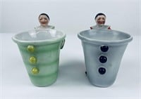 Antique Royal Bayreuth Clown Toothpick Holders