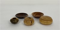 Miniature Turned Exotic Wood Dishes and Boxes