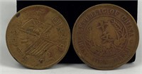 Pair of Republic of China Ten 10 Cash Coins