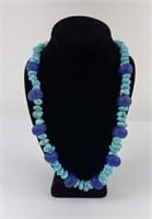 Navajo Turquoise Nugget and Trade Bead Necklace