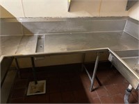 Left side sink drain prep dishwashing prep station