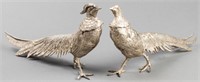 Buccellati Style Silver-Tone Pheasants, Pair