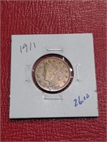 1911 Liberty V Nickel coin AU+