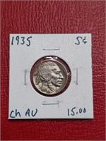 1935 Buffalo Nickel coin choice AU