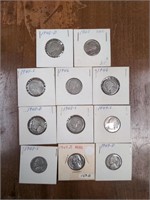 Collection of 1940's Jefferson Nickel coins