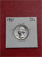 1941 Silver Washington Quarter coin uncirculated