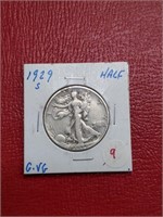 1929-S Walking Liberty silver half dollar coin