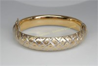 14K Gold plated sterling silver bangle bracelet