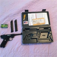 Ruger Mark II 22 Cal LR SemiAuto Pistol W/ 2 Clips