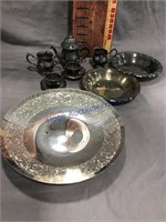 SILVER-COLORED SERVING PIECES