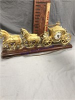 HORSE AND CARRIAGE CLOCK ON BOARD, 5 X 21.5"L
