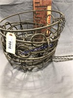 4 METAL HANGING PLANTER BASKETS, 12" ACROSS