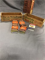 WOOD CHEESE BOXES, TONES SPICE TINS AND OTHERS