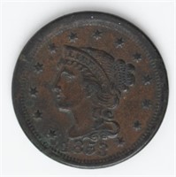 Coin 1853 United States Large Cent In XF+