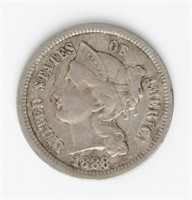 Coin 1888 United States Three Cent Nickel