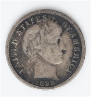 Coin 1899-S Barber Silver Dime In Very Fine