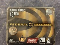 FEDERAL 45 AUTO 210 GR PERSONAL DEFENSE 20 ROUNDS