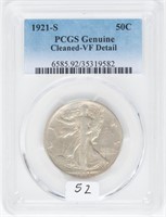 Coin 1921-S Walking Liberty Half Dollar PCGS VF