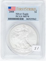 Coin 2008 American Silver Eagle - PCGS MS70