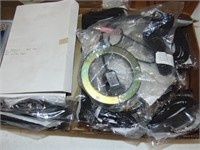 flat of static clips & box of industrial key fobs