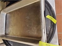 2 - 21”x 13” x 2.5 “ stainless cooking trays pans