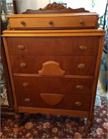 911 - BEAUTIFUL VINTAGE 5-DRAWER CHEST 53"H