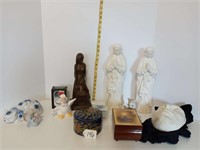 Jewelry box and figurine assortment