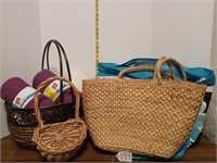 Beach Bags and baskets with blankets