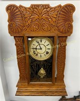 Gingerbread clock, horloge pain d'épice 15 x 23"