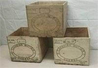 Three Canadian Butter Quebec Wooden Crates