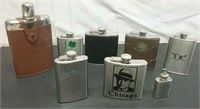 Eight Stainless Steel Flasks